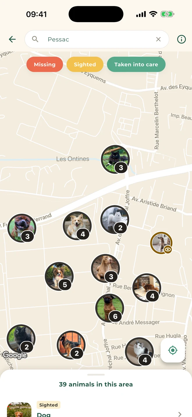Map of reports
