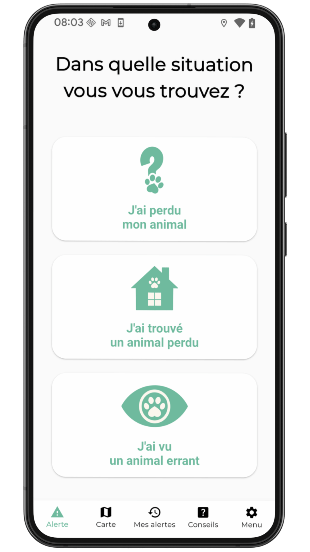 Déclarations d'animaux perdus, trouvés ou vus