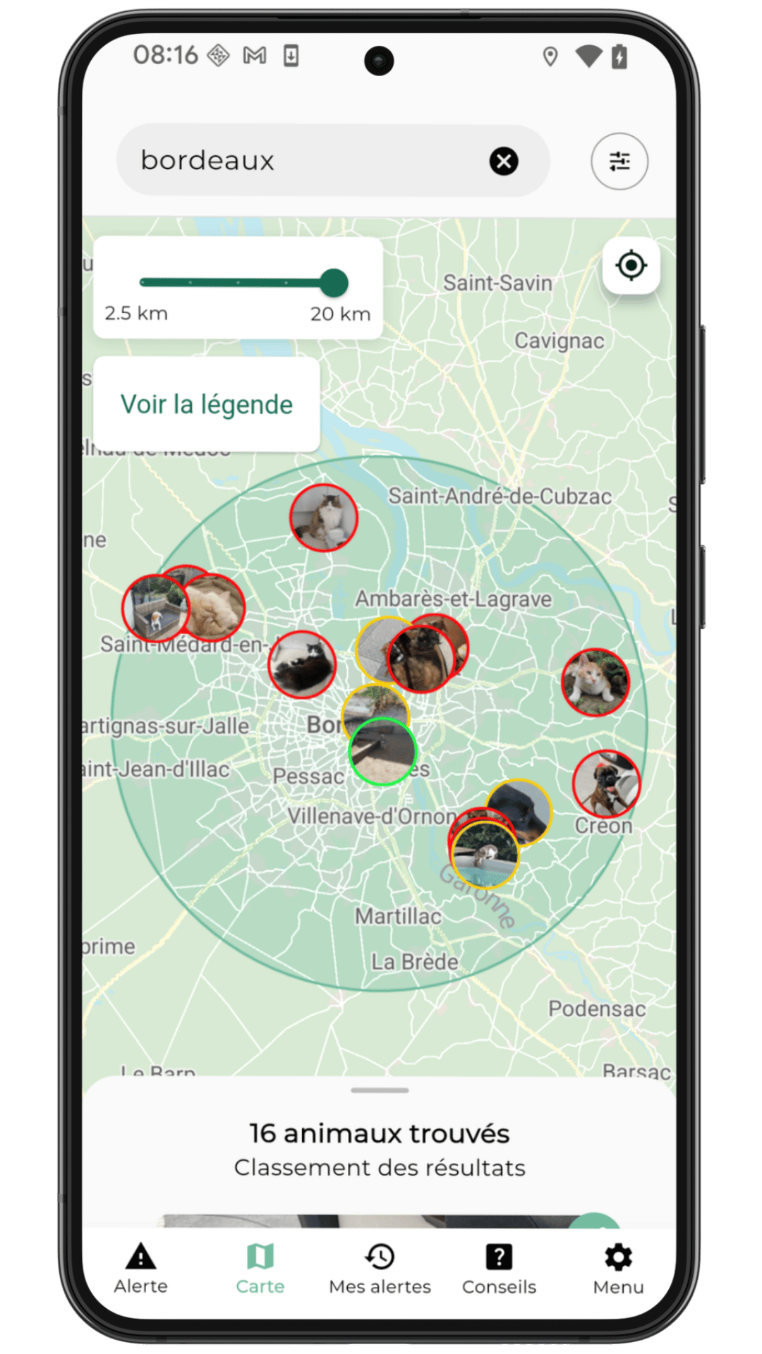 Carte interactive